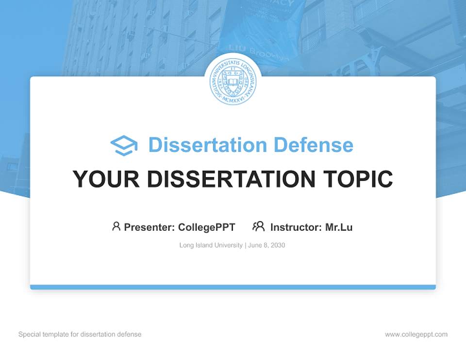Long Island University Graduation Thesis Defense PPT Template4:3 ratio PPT effect preview image7