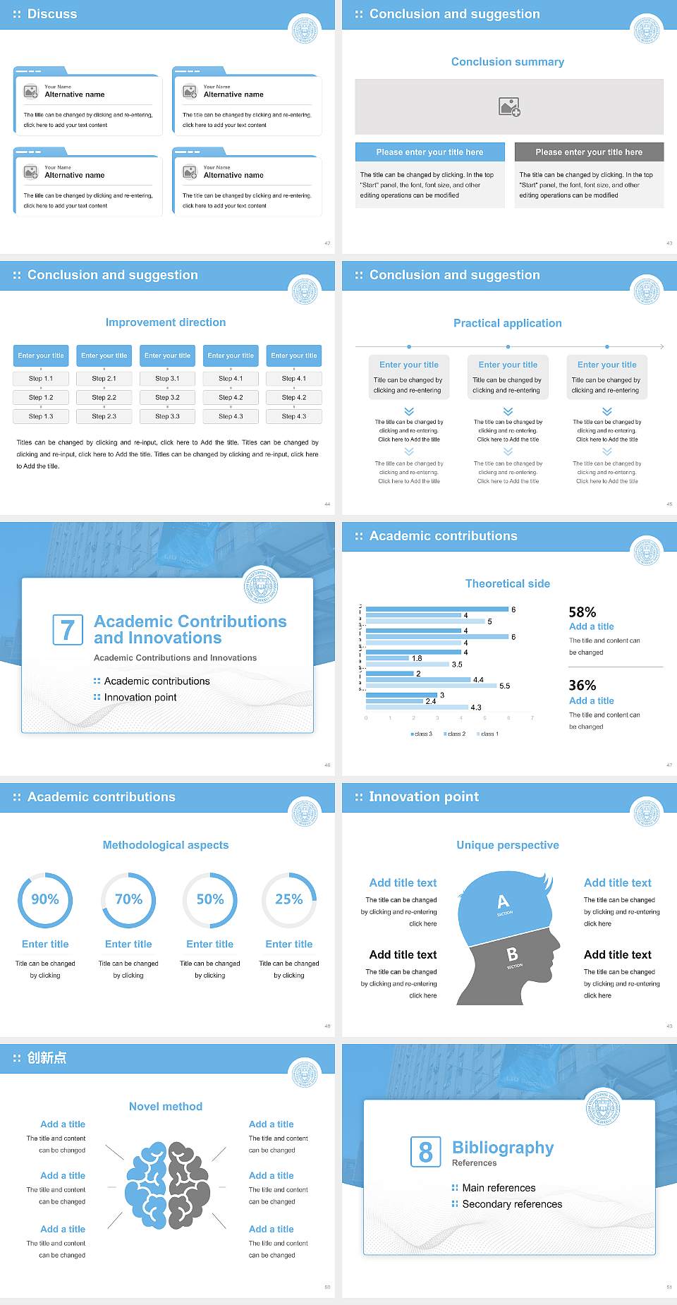 Long Island University Graduation Thesis Defense PPT Template4:3 ratio PPT effect preview image6