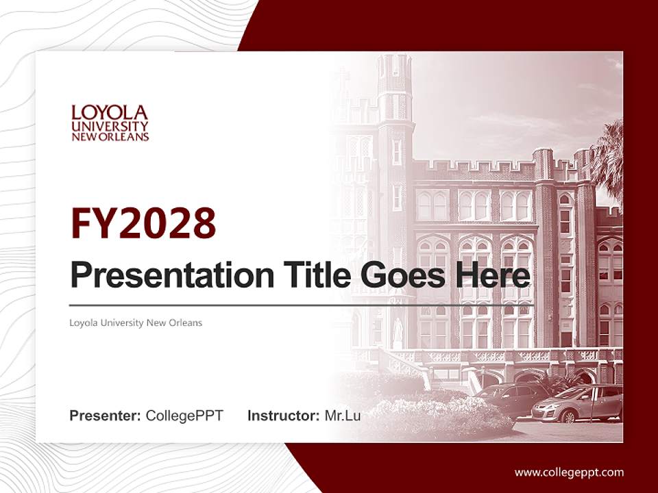 Loyola University New Orleans Academic Presentation/Research Findings Report PPT Template4:3 ratio PPT effect preview image5