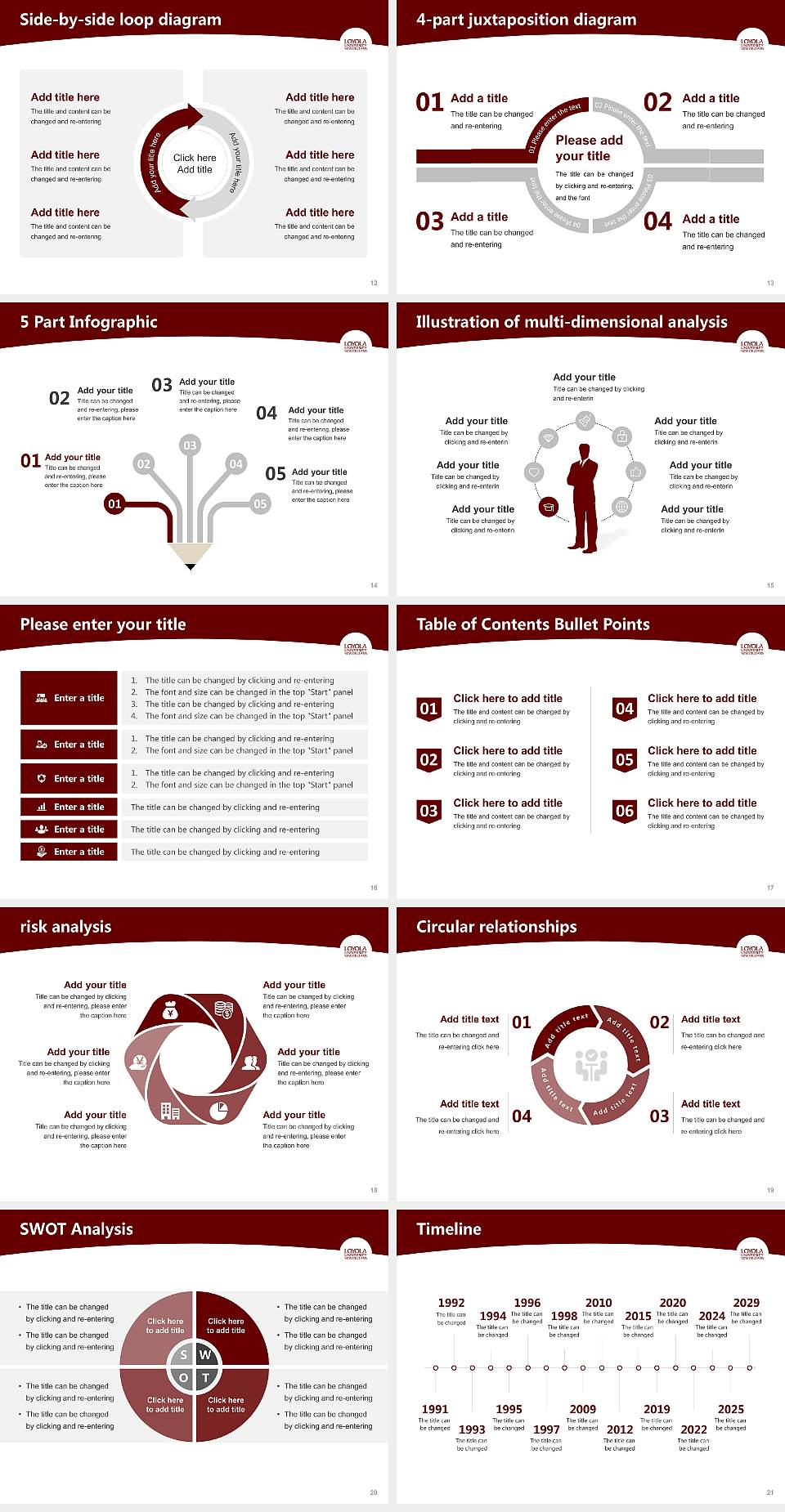 Loyola University New Orleans Academic Presentation/Research Findings Report PPT Template4:3 ratio PPT effect preview image3