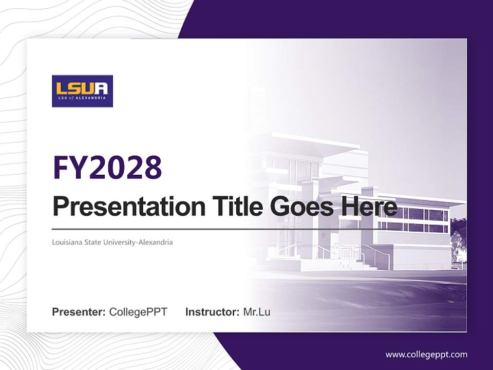 Louisiana State University-Alexandria Academic Presentation/Research Findings Report PPT Template4:3 ratio PPT effect preview image5