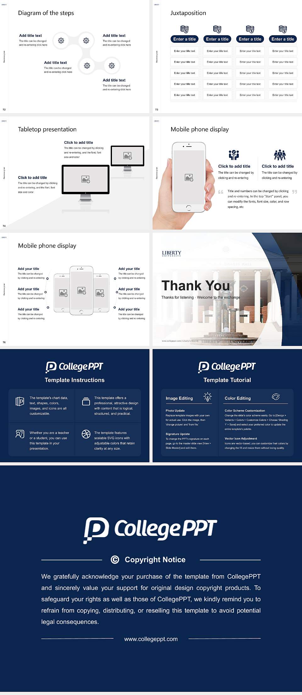 Liberty University Competition/Entrepreneurship Contest PPT Template4:3 ratio PPT effect preview image9