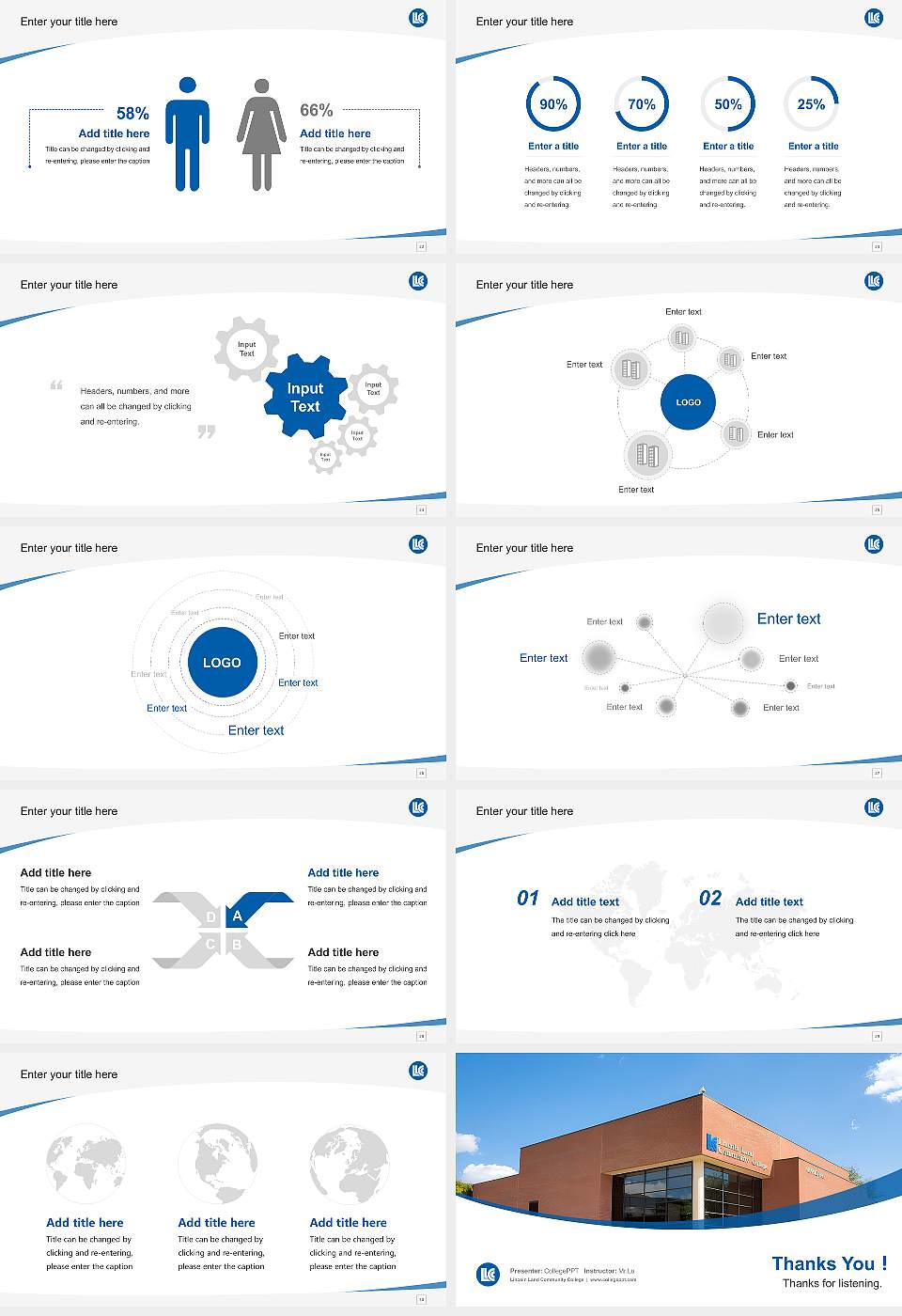 Lincoln Land Community College Course/Courseware Creation PPT Template16:9 ratio PPT effect preview image4