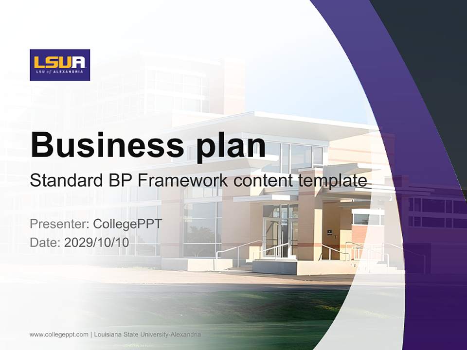 Louisiana State University-Alexandria Competition/Entrepreneurship Contest PPT Template4:3 ratio PPT effect preview image9
