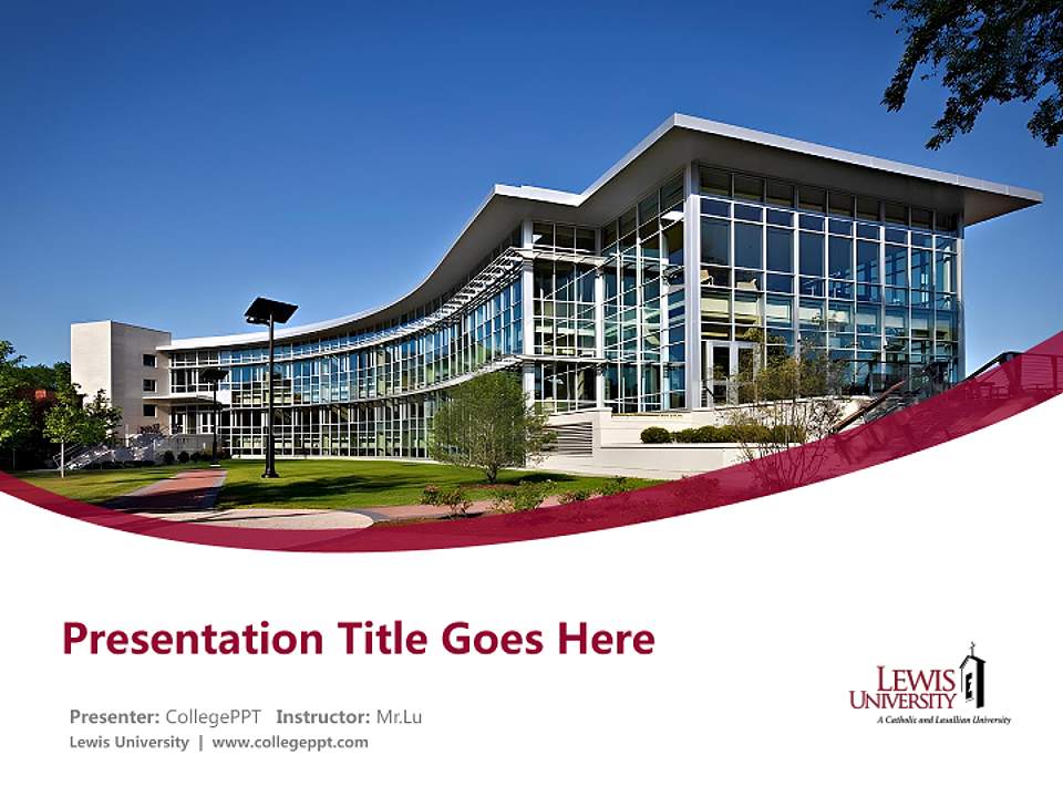 Lewis University Course/Courseware Creation PPT Template4:3 ratio PPT effect preview image5