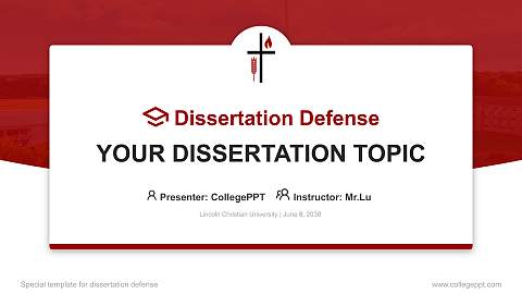 Lincoln Christian University Graduation Thesis Defense PPT Template