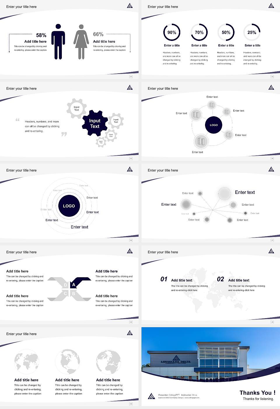 Louisiana Delta Community College Course/Courseware Creation PPT Template16:9 ratio PPT effect preview image4