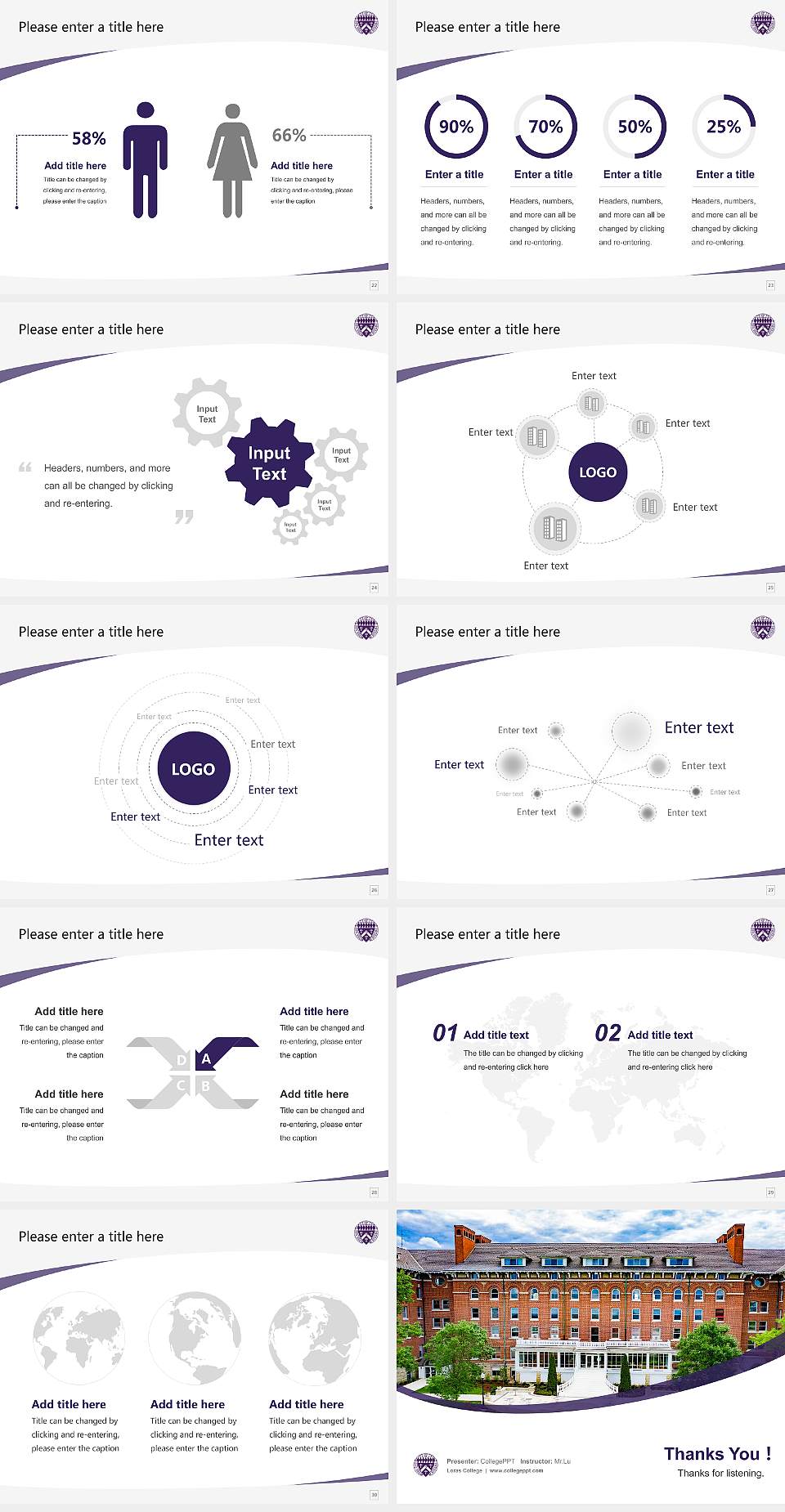 Loras College Course/Courseware Creation PPT Template4:3 ratio PPT effect preview image4