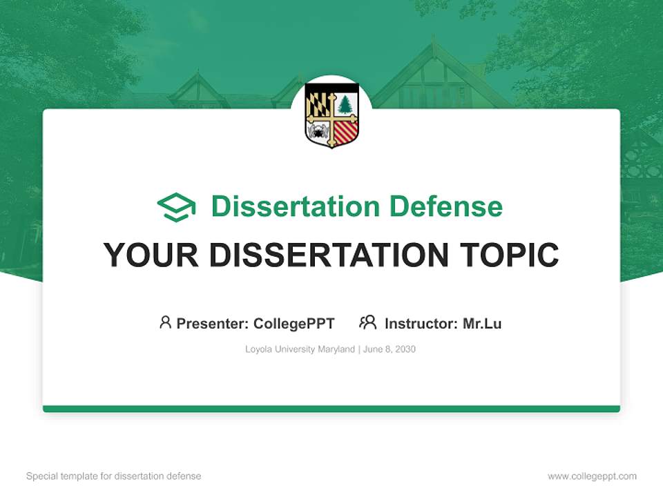Loyola University Maryland Graduation Thesis Defense PPT Template4:3 ratio PPT effect preview image7