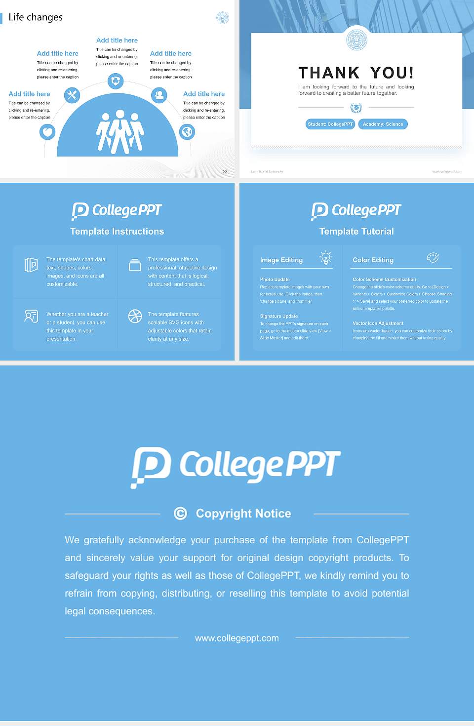 Long Island University National Scholarship Defense PPT Template4:3 ratio PPT effect preview image4