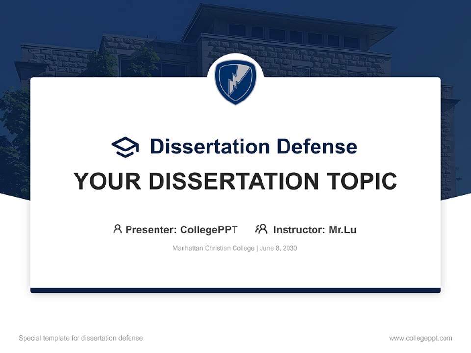 Manhattan Christian College Graduation Thesis Defense PPT Template4:3 ratio PPT effect preview image7