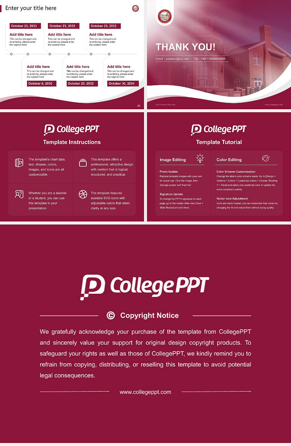 Lock Haven University Lecture Sharing and Networking Event PPT Template4:3 ratio PPT effect preview image4