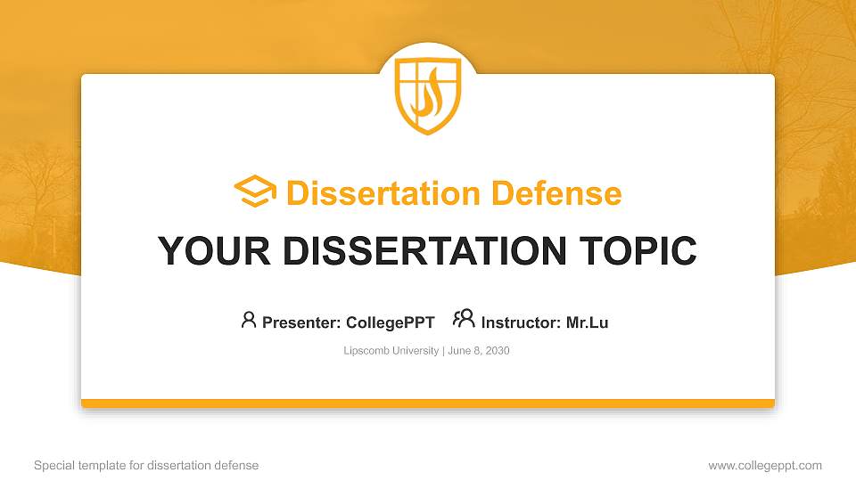 Lipscomb University Graduation Thesis Defense PPT Template16:9 ratio PPT effect preview image