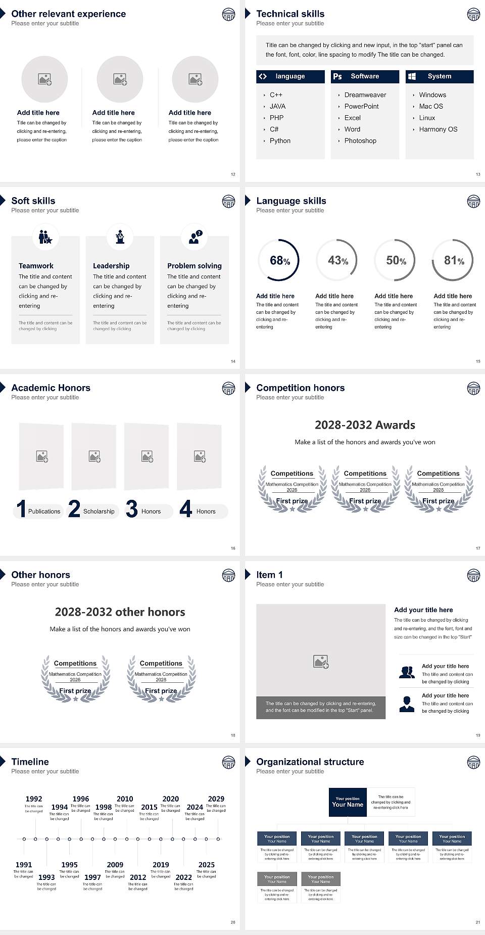 Longwood University Resume PPT Template4:3 ratio PPT effect preview image3