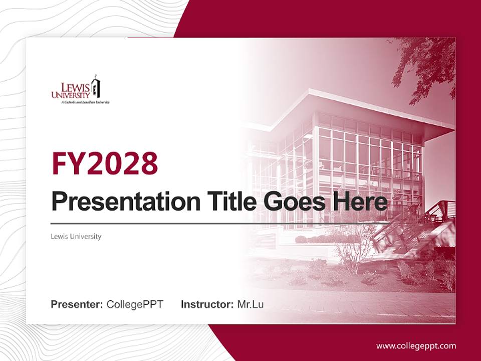 Lewis University Academic Presentation/Research Findings Report PPT Template4:3 ratio PPT effect preview image5