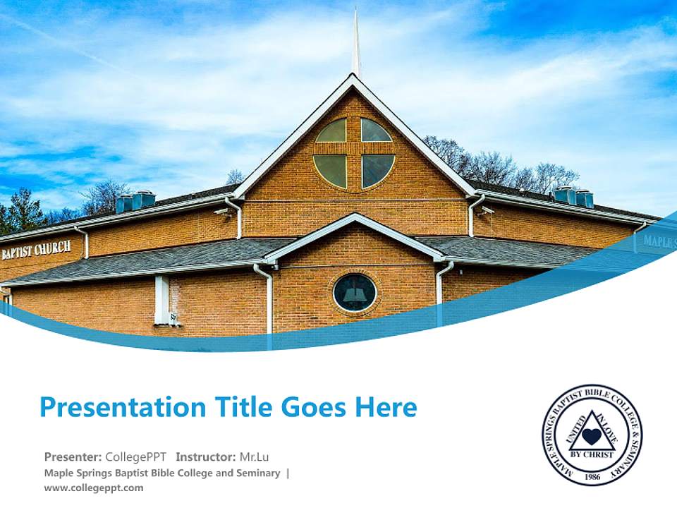 Maple Springs Baptist Bible College and Seminary Course/Courseware Creation PPT Template4:3 ratio PPT effect preview image5