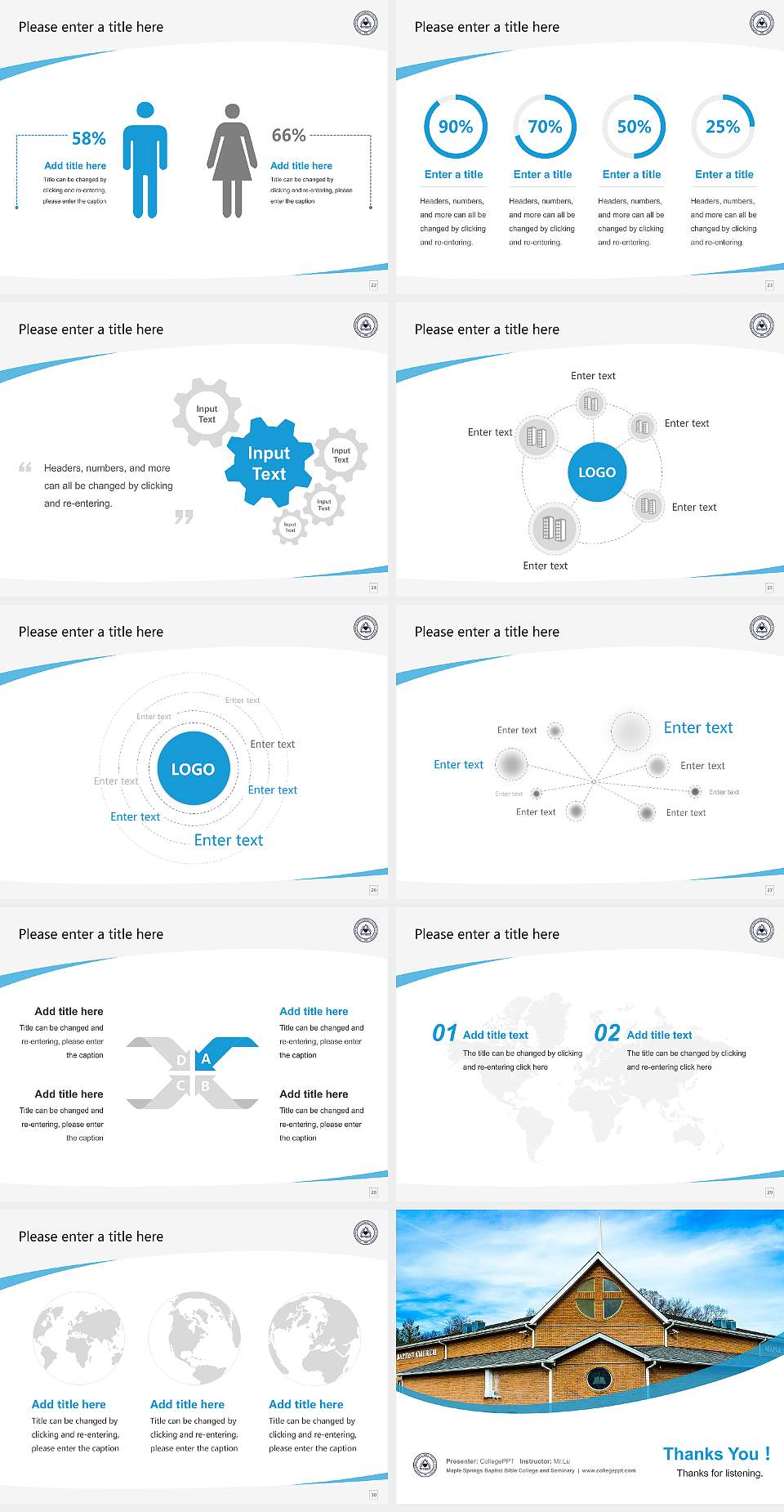 Maple Springs Baptist Bible College and Seminary Course/Courseware Creation PPT Template4:3 ratio PPT effect preview image4