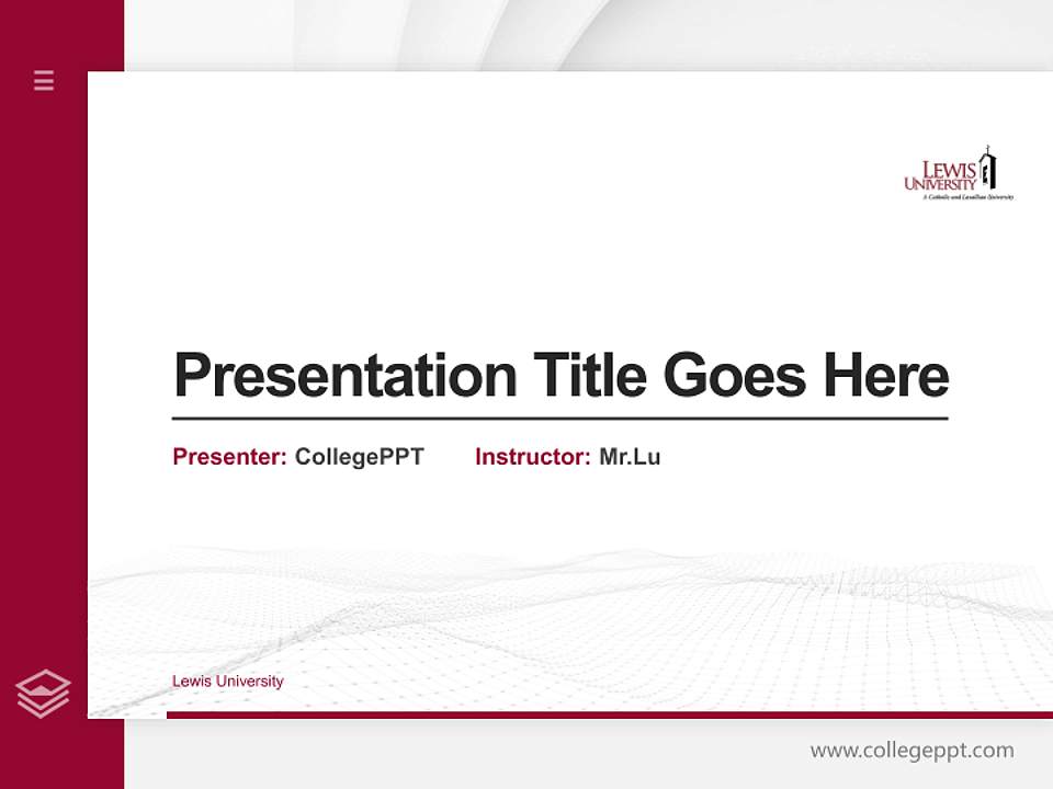 Lewis University Thesis Proposal/Graduation Defense PPT Template4:3 ratio PPT effect preview image5