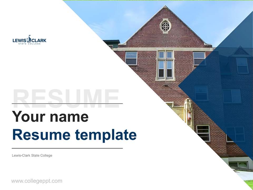 Lewis-Clark State College Resume PPT Template4:3 ratio PPT effect preview image5