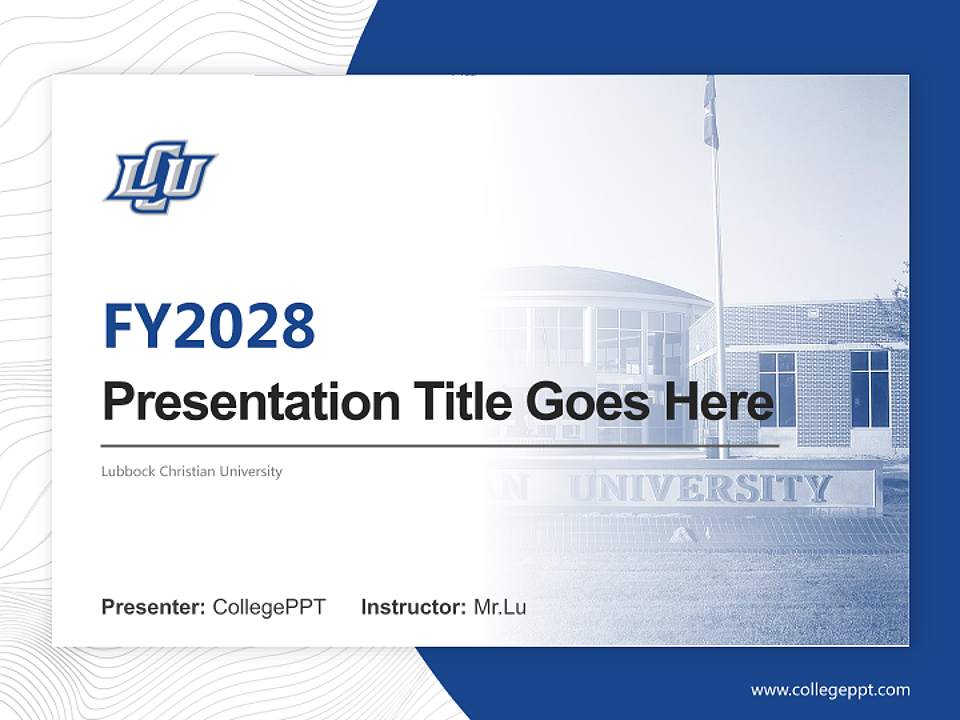 Lubbock Christian University Academic Presentation/Research Findings Report PPT Template4:3 ratio PPT effect preview image5