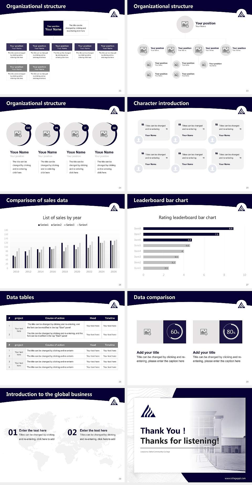 Louisiana Delta Community College Academic Presentation/Research Findings Report PPT Template4:3 ratio PPT effect preview image4