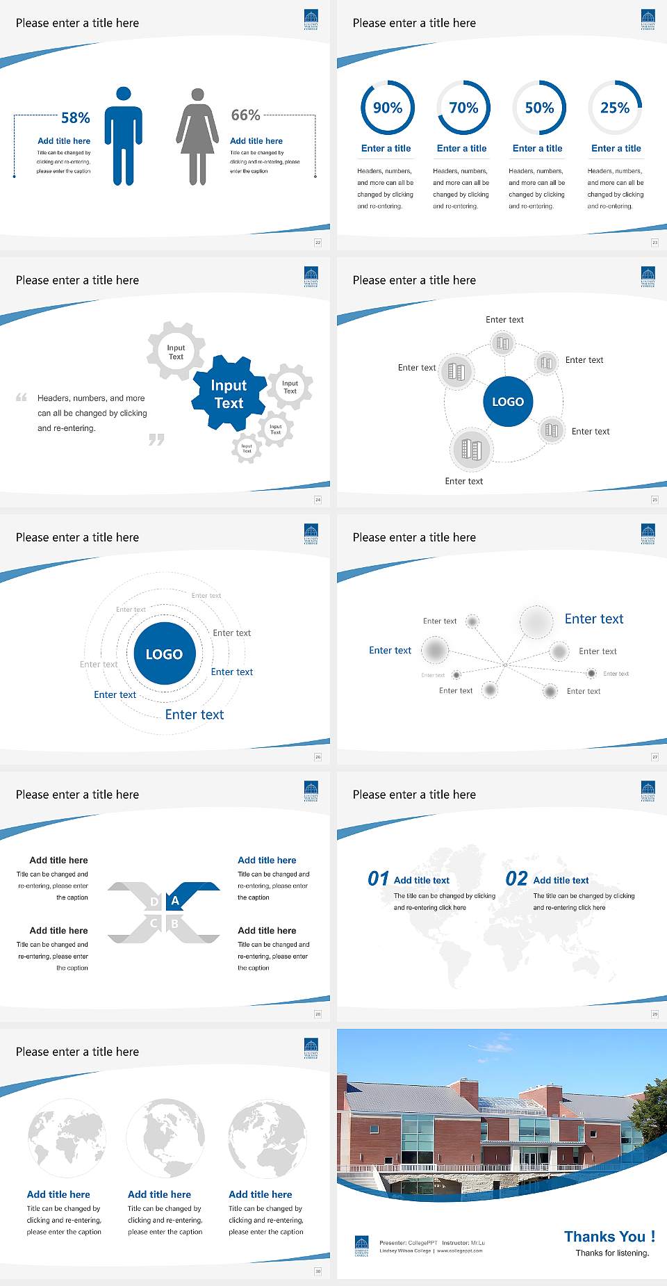 Lindsey Wilson College Course/Courseware Creation PPT Template4:3 ratio PPT effect preview image4