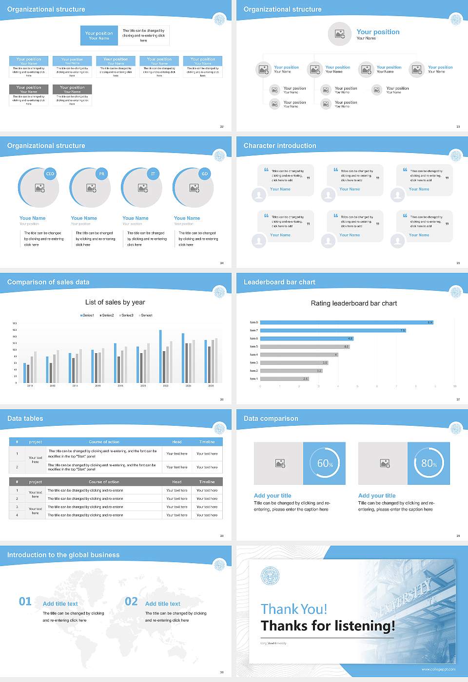 Long Island University Academic Presentation/Research Findings Report PPT Template16:9 ratio PPT effect preview image4