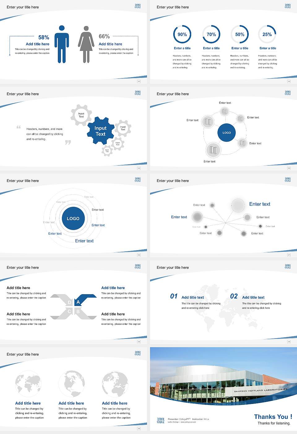 Luther College Course/Courseware Creation PPT Template16:9 ratio PPT effect preview image4