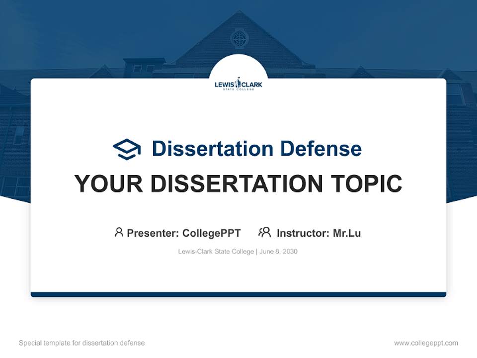Lewis-Clark State College Graduation Thesis Defense PPT Template4:3 ratio PPT effect preview image7