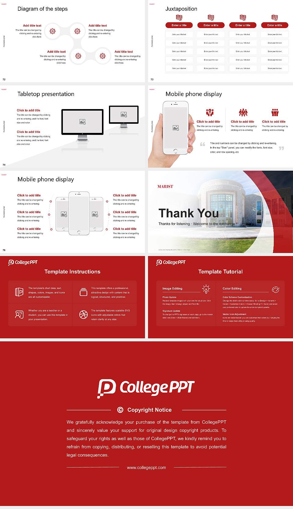 Marist College Competition/Entrepreneurship Contest PPT Template16:9 ratio PPT effect preview image9