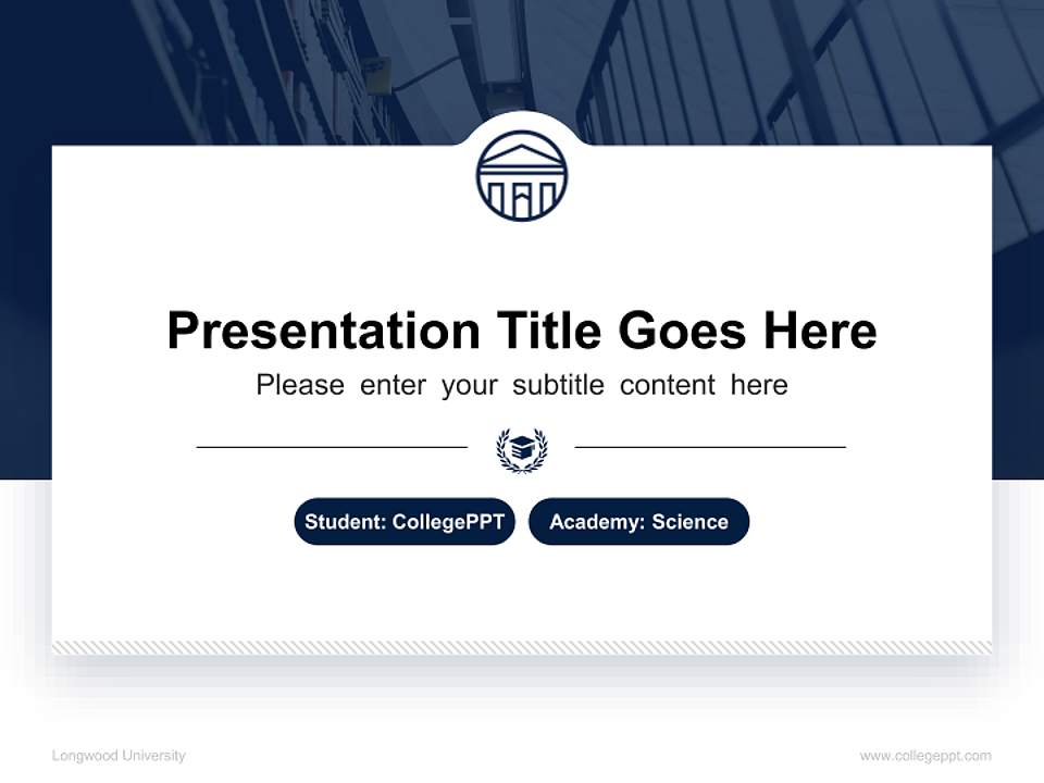 Longwood University National Scholarship Defense PPT Template4:3 ratio PPT effect preview image4