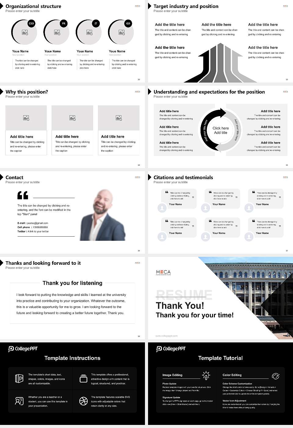 Maine College of Art Resume PPT Template16:9 ratio PPT effect preview image4