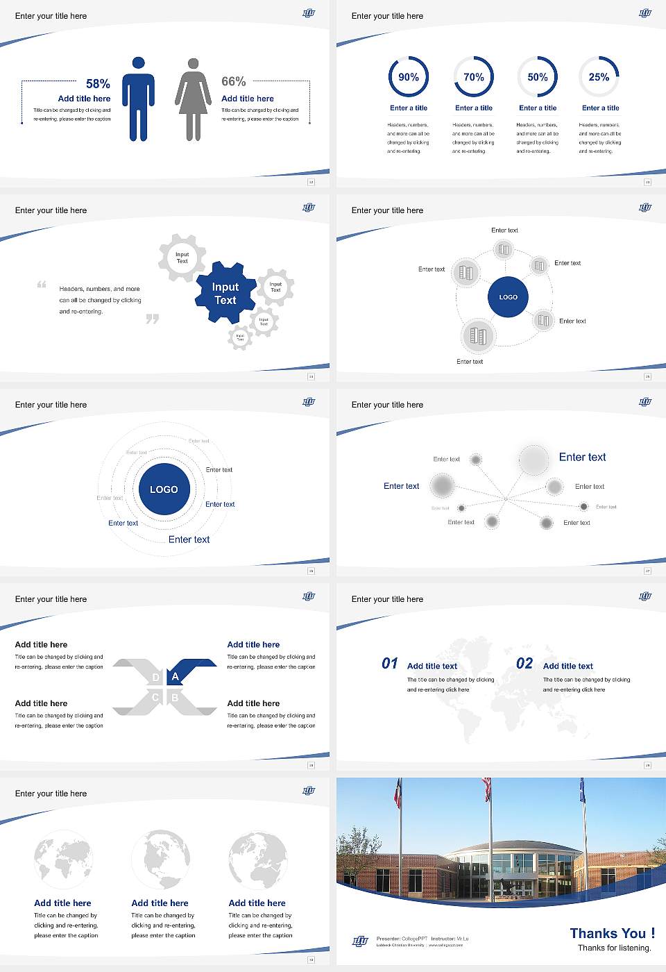 Lubbock Christian University Course/Courseware Creation PPT Template16:9 ratio PPT effect preview image4