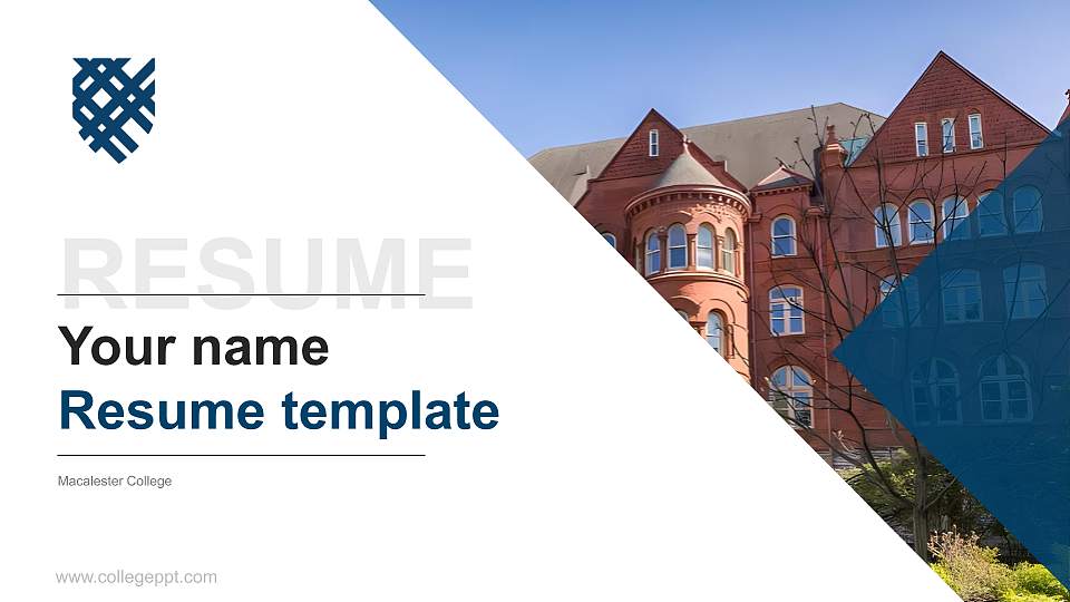 Macalester College Resume PPT Template16:9 ratio PPT effect preview image