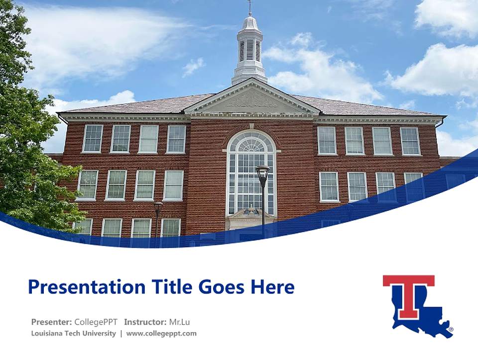 Louisiana Tech University Course/Courseware Creation PPT Template4:3 ratio PPT effect preview image5