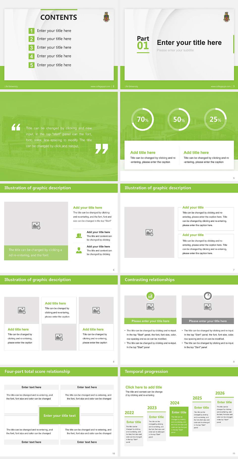 Life University Thesis Proposal/Graduation Defense PPT Template4:3 ratio PPT effect preview image2