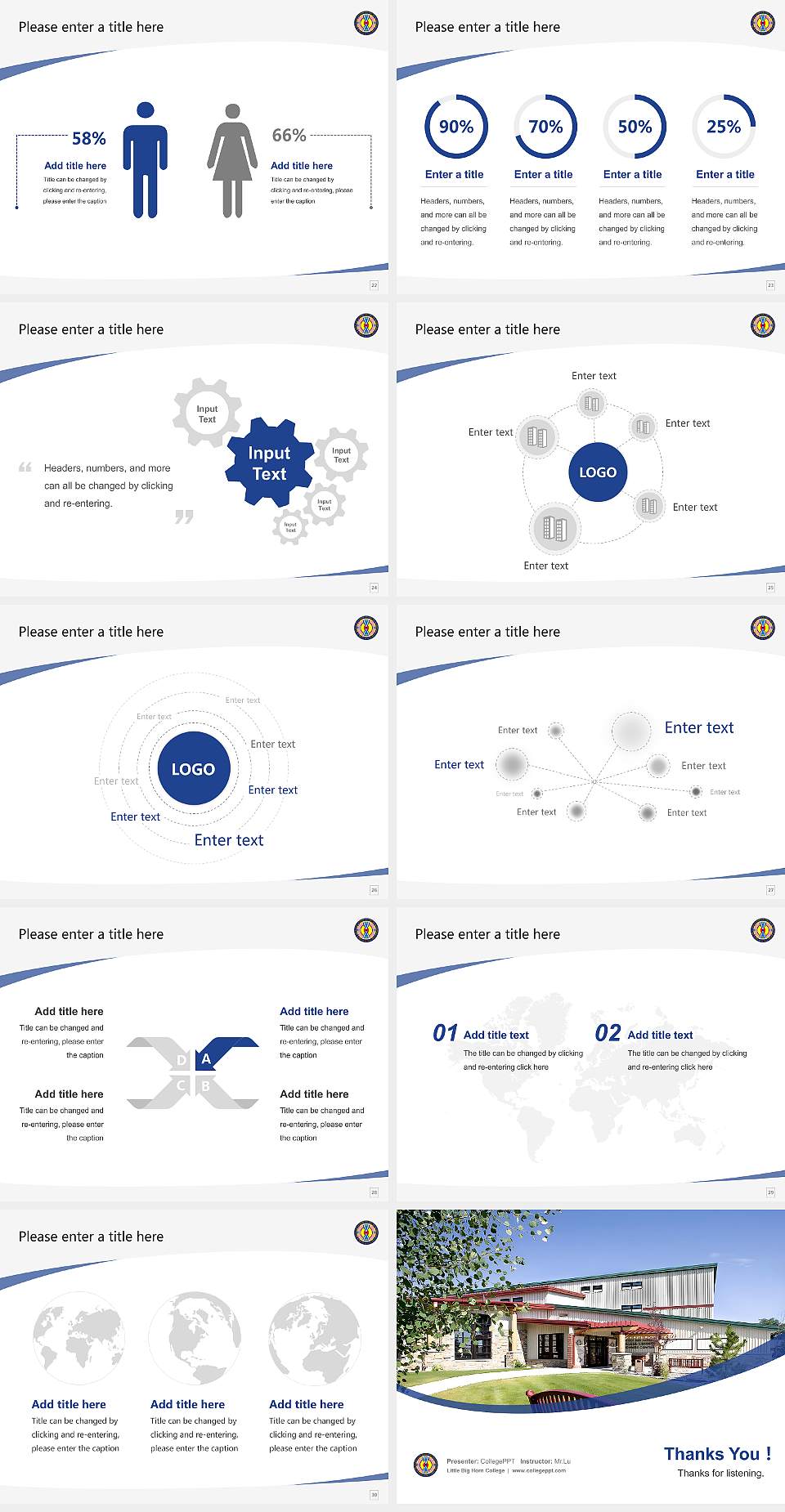 Little Big Horn College Course/Courseware Creation PPT Template4:3 ratio PPT effect preview image4