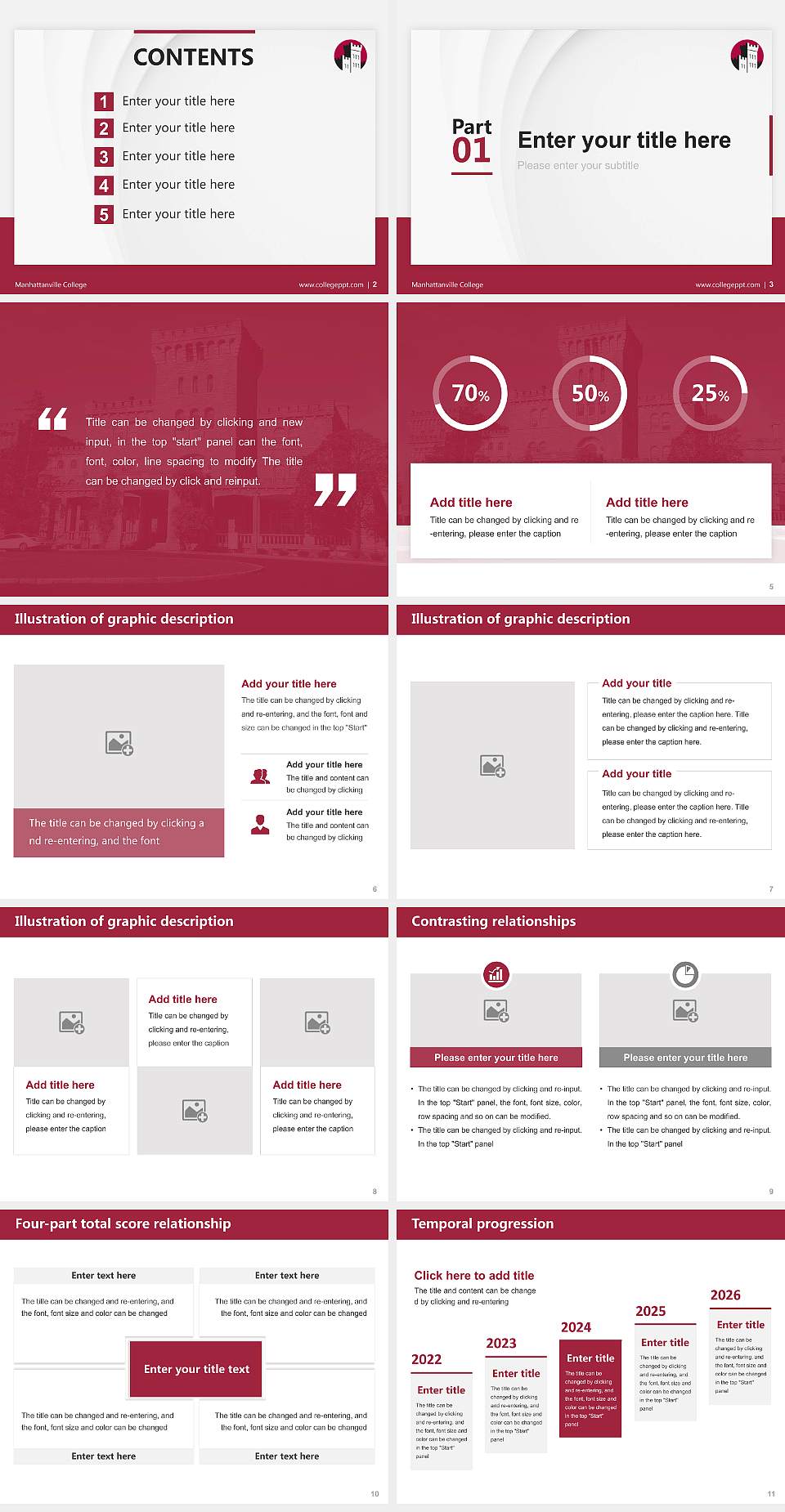 Manhattanville College Thesis Proposal/Graduation Defense PPT Template4:3 ratio PPT effect preview image2
