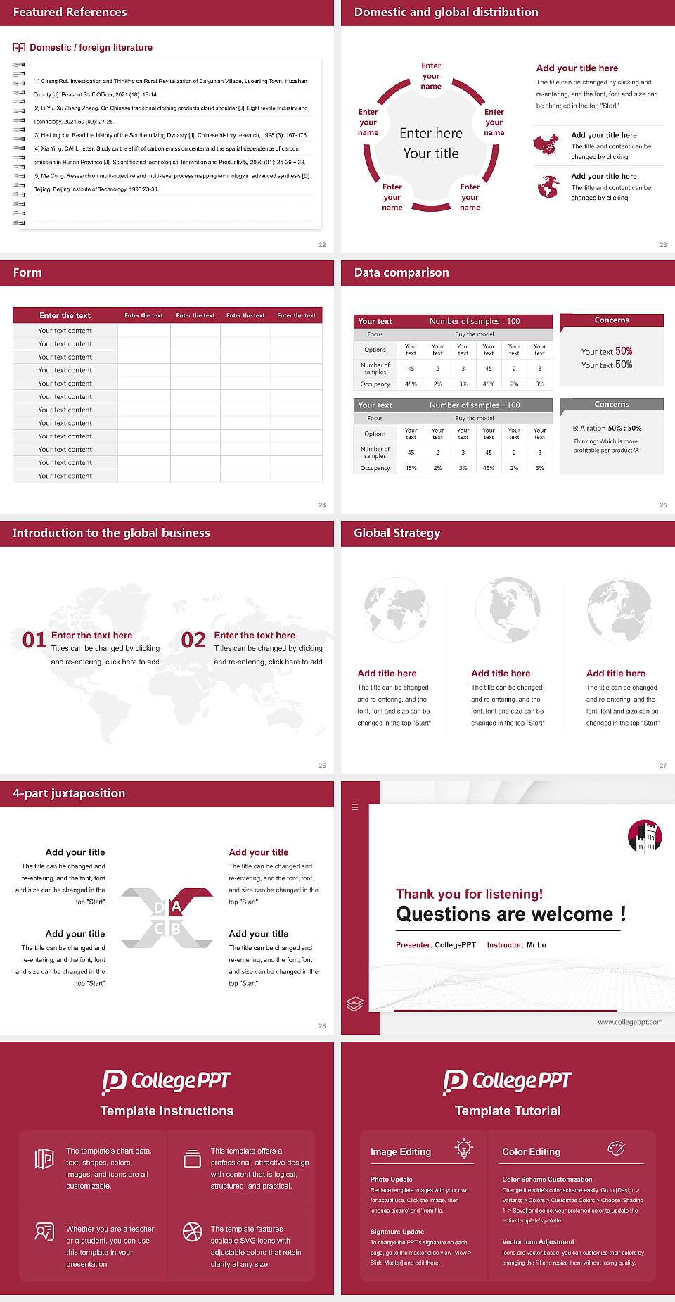 Manhattanville College Thesis Proposal/Graduation Defense PPT Template4:3 ratio PPT effect preview image4