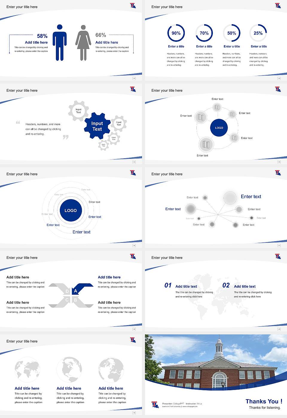 Louisiana Tech University Course/Courseware Creation PPT Template16:9 ratio PPT effect preview image4