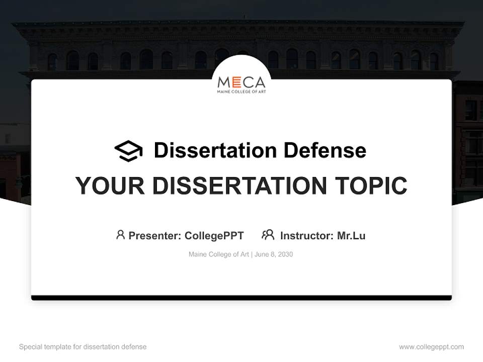 Maine College of Art Graduation Thesis Defense PPT Template4:3 ratio PPT effect preview image7