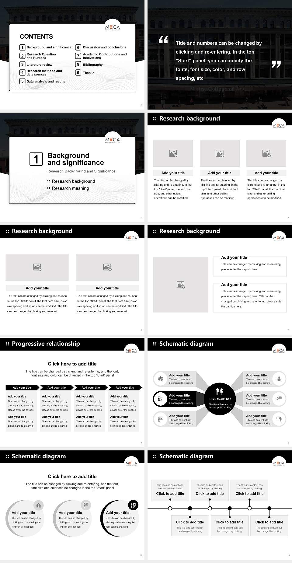 Maine College of Art Graduation Thesis Defense PPT Template4:3 ratio PPT effect preview image2