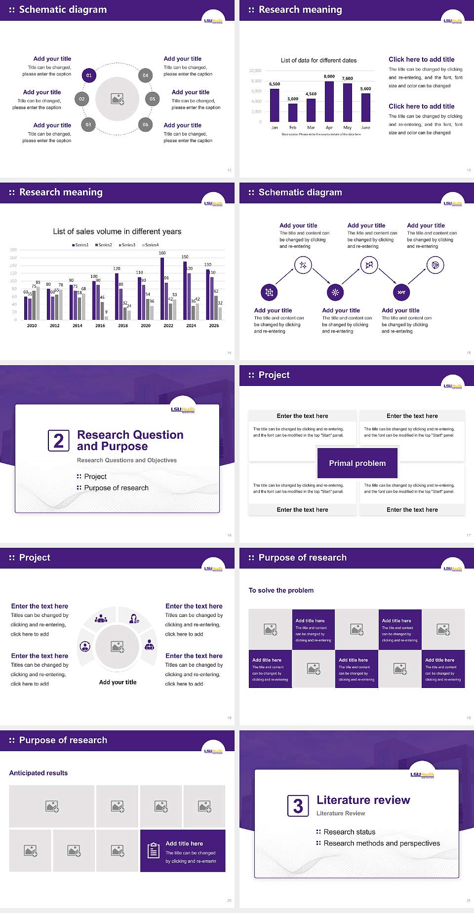 Louisiana State University Health Sciences Center-New Orleans Graduation Thesis Defense PPT Template4:3 ratio PPT effect preview image3