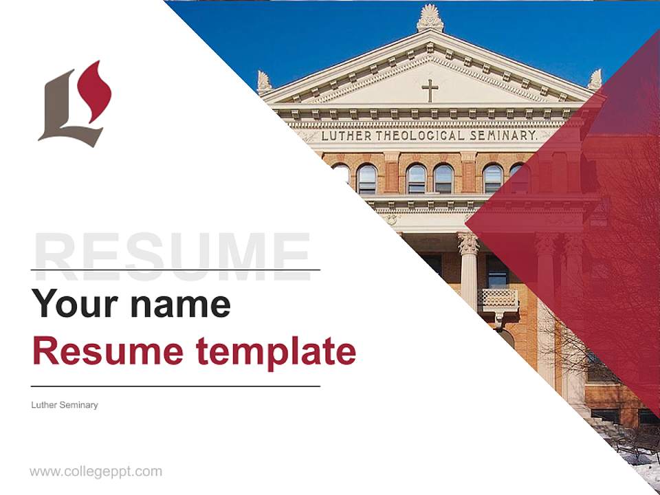 Luther Seminary Resume PPT Template4:3 ratio PPT effect preview image5