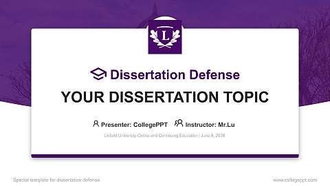 Linfield University-Online and Continuing Education Graduation Thesis Defense PPT Template