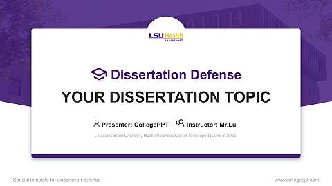 Louisiana State University Health Sciences Center-Shreveport Graduation Thesis Defense PPT Template