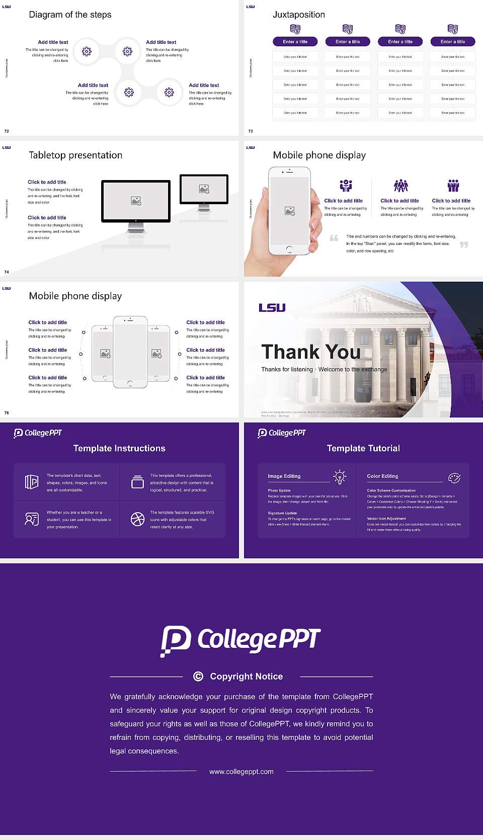 Louisiana State University and Agricultural & Mechanical College Competition/Entrepreneurship Contest PPT Template16:9 ratio PPT effect preview image9