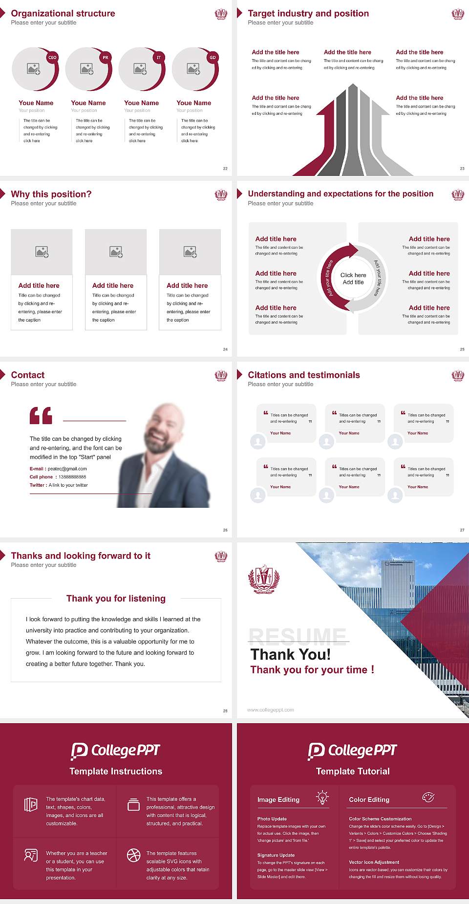 Loma Linda University Resume PPT Template4:3 ratio PPT effect preview image4