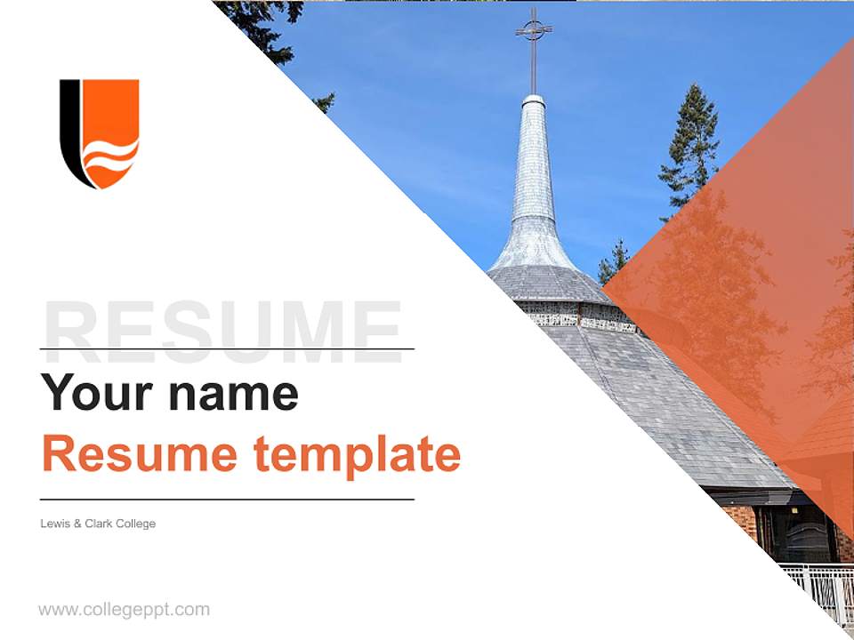 Lewis & Clark College Resume PPT Template4:3 ratio PPT effect preview image5