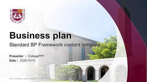 Loyola University Chicago Competition/Entrepreneurship Contest PPT Template